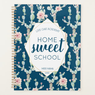 Agenda Watercolor Cactus Homeschool Estudante