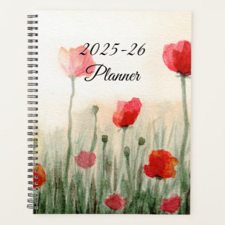 Agenda Watercolor field of poppies