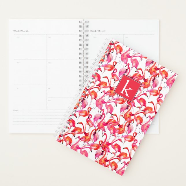 Agenda Watercolor Flamingo Em Aquarelas (Exibição)