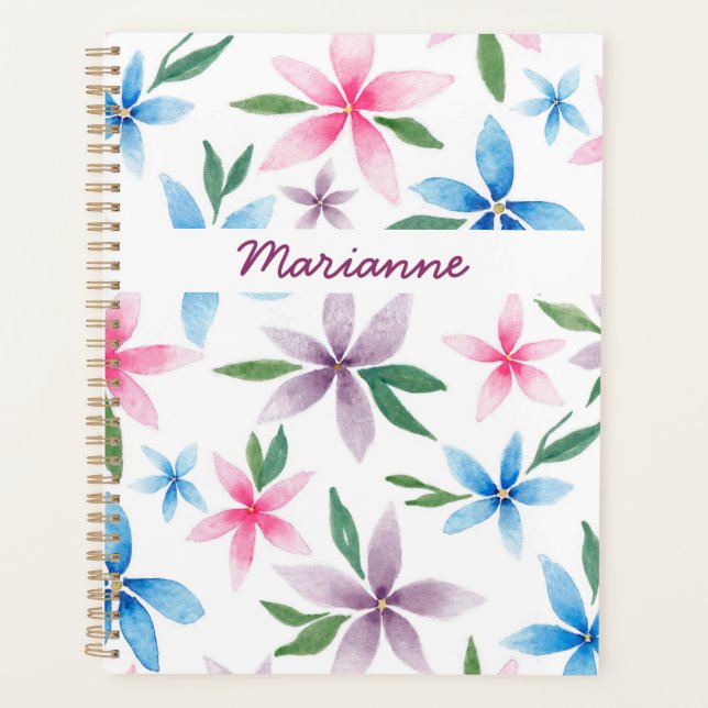 Agenda Watercolor floral personalized (Frente)