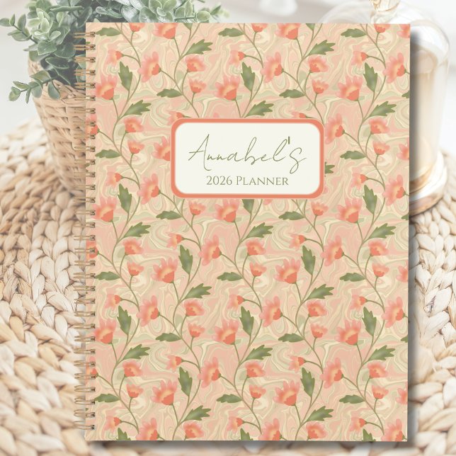 Agenda Watercolor Floral Personalized Planner (Watercolor Floral Personalized Planner)