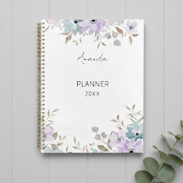 Agenda Watercolor Floral Planner Flowers