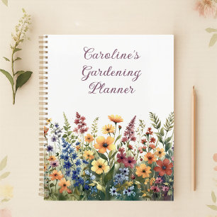 Agenda Watercolor Flores Selvagens Personalizadas Verão
