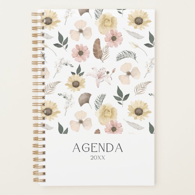 Agenda Watercolor Flowers Planner (Frente)