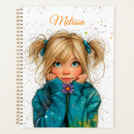 Agenda Watercolor Girl Any Name