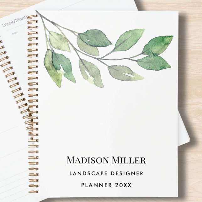 Agenda Watercolor Greenery Landscape Designer  (Criador carregado)
