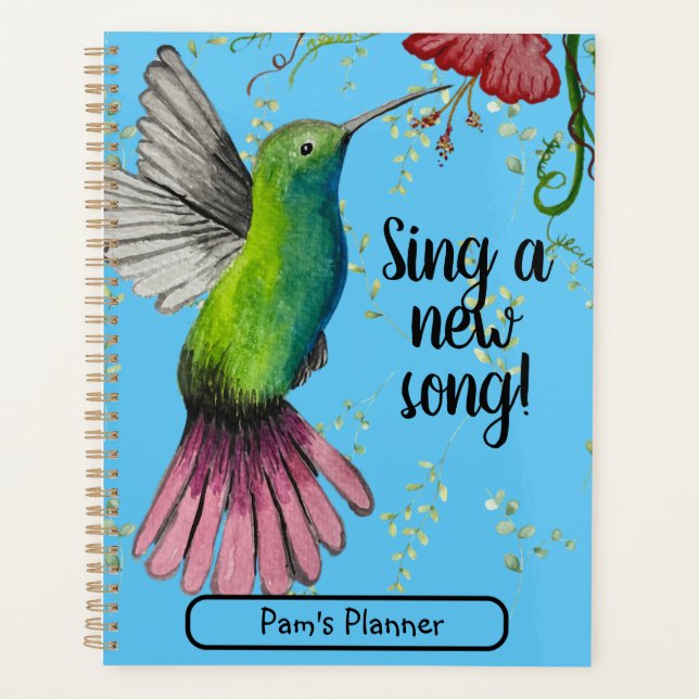 Agenda Watercolor Hummingbird Christian (Frente)
