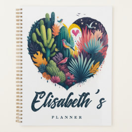 Agenda Watercolor Jungle Heart Birds