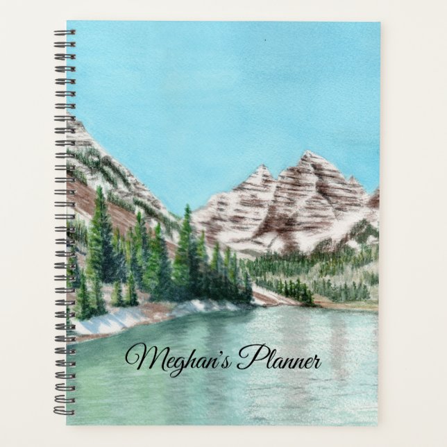 Agenda Watercolor mountain art planner (Frente)