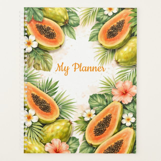 Agenda Watercolor Papaya Planner (Frente)