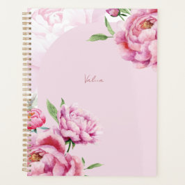 Agenda Watercolor Pink Peony Floral