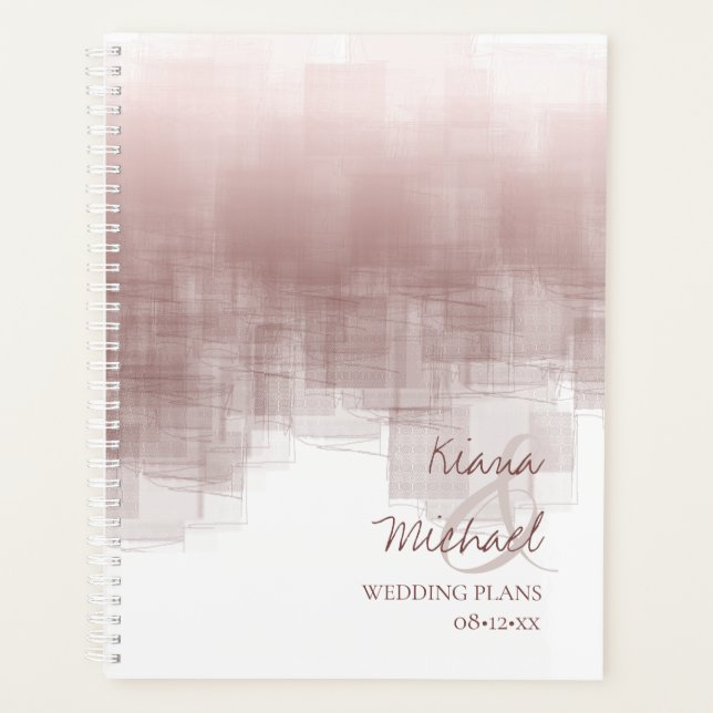 Agenda Watercolor Refletions Wedding Cinnamon Rosa ID774 (Frente)
