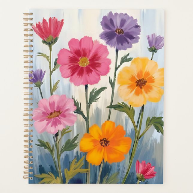 Agenda Watercolor Wildflowers | Flower Field Painting  (Frente)