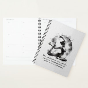 Agenda Watercolor Yoga Reiki - Pose Rei Pigeon De Uma Per