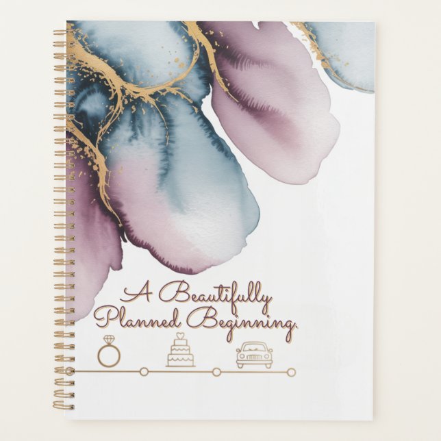 Agenda Watercolour Timeline | Artistic Wedding Design (Frente)