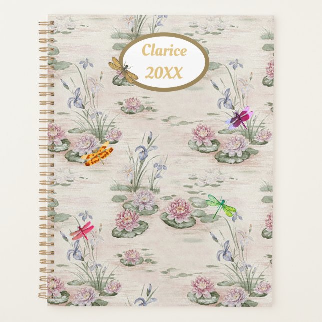 Agenda Waterlily Pond com Dragonflies (Frente)