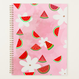 Agenda Watermelon Bloom - Padrão Floral de Verão Divertid
