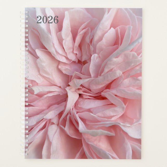 Agenda Weekly Planner with Soft Pink Floral Cover (Frente)
