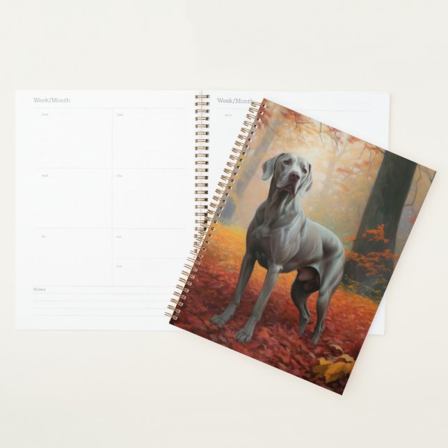 Agenda Weimaraner das Folhas de outono cai inspirado (Exibição)