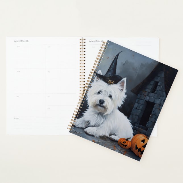 Agenda West Highland White Terrier Pumpkin Halloween (Exibição)