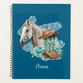Agenda Western Horse Spiral Planner- Navy