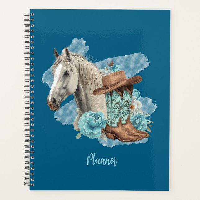 Agenda Western Horse Spiral Planner- Navy (Frente)