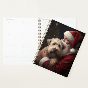 Agenda Wheaton Terrier com Papai Noel Natal Festivo