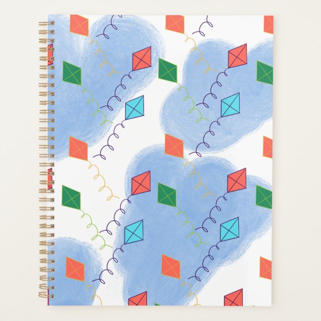 Agenda Whimiscal Kites Multicolored Sky Pattern (Frente)