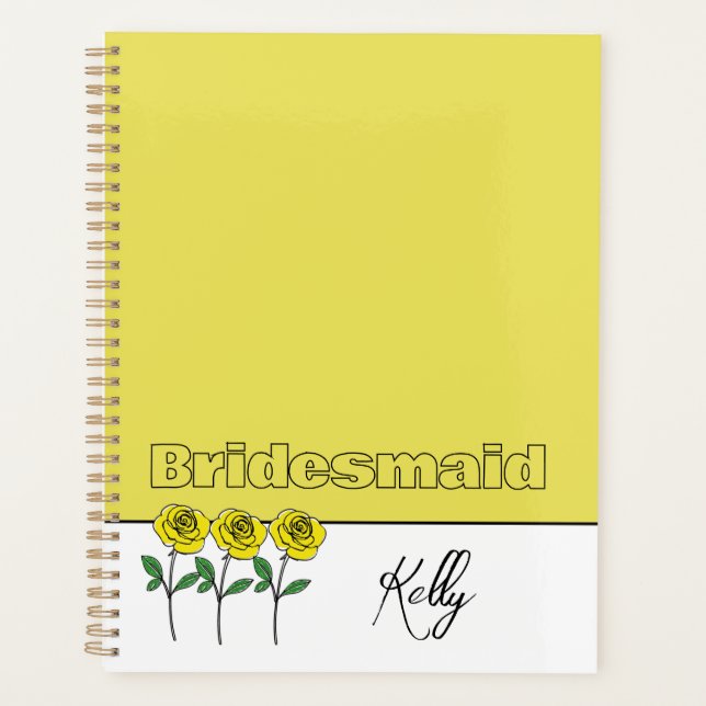 Agenda Whimsical Hand Drawn Yellow Roses (Frente)