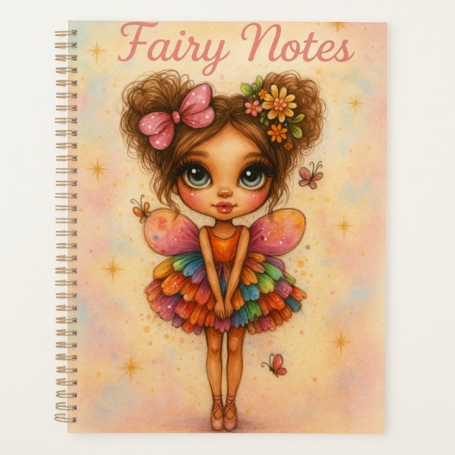 Agenda Whimsical Rainbow Fairy Notes Planner (Frente)