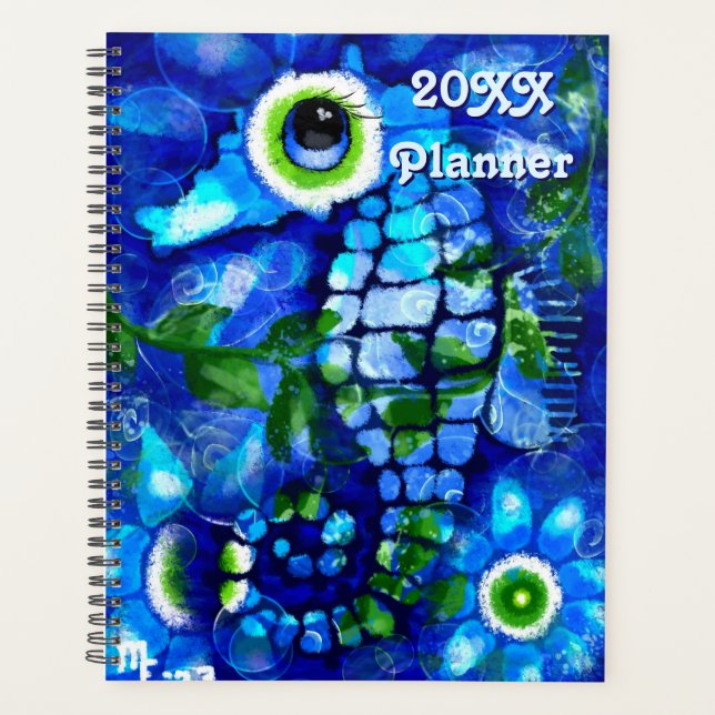 Agenda Whimsical Seacavalo Costeiro Azul Marinho Litoral (Frente)