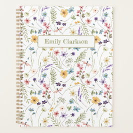 Agenda Whimsical Wildflower Bloom Colorful Spring Pattern