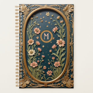 Agenda Whimsical Wildflower Night Art Nouveau Monograma