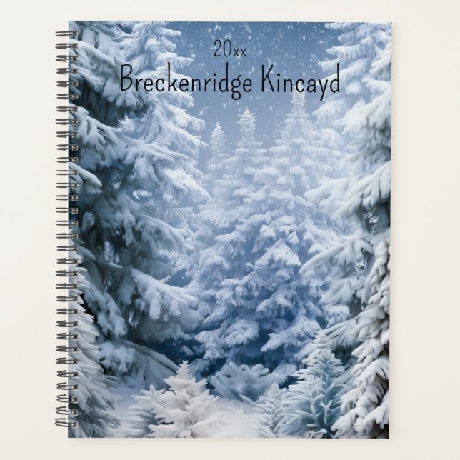 Agenda Whimsical Winter Forest Change Name, Year (Frente)