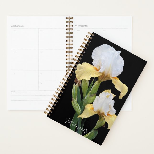 Agenda White and Yellow Irises Floral (Exibição)