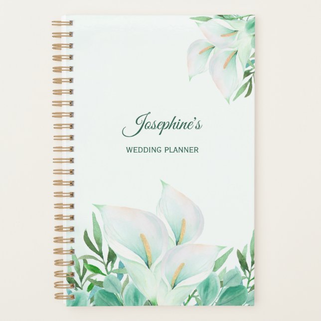Agenda White Calla Lily Personalizada (Frente)