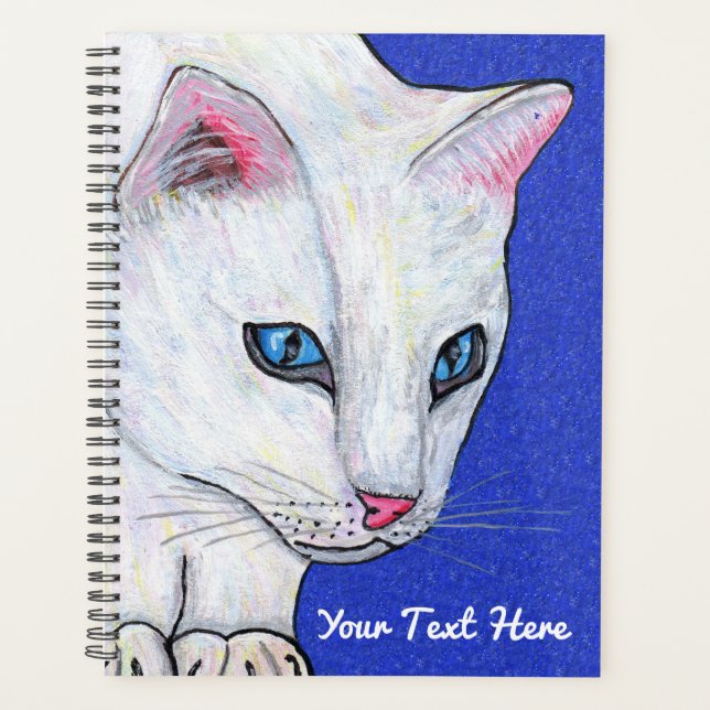 Agenda White Cat Pale Blue eyes on Sparkle Like Dark Blue (Frente)