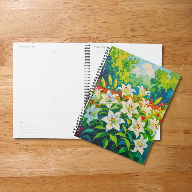 Agenda White Lilies Planner (Planner with white lilies)