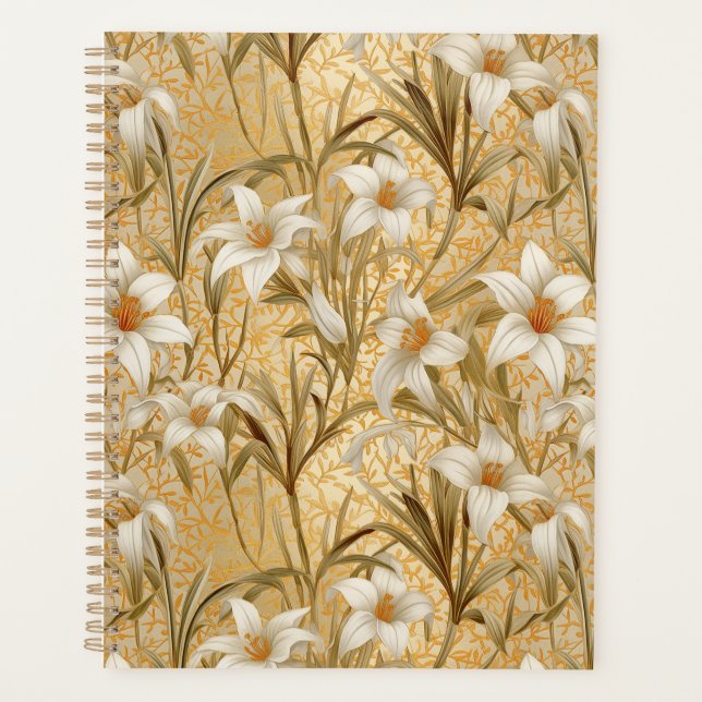 Agenda White Lily Chiyogami Planner (Frente)