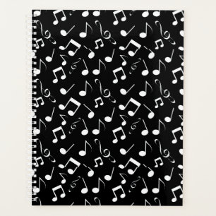 Agenda White Musical Notes Design Semanal/Planejador Mens