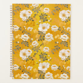 Agenda White Roses Floral Chiyogami Planner
