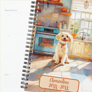 Agenda White Terrier Mix Dog Undated Appointment Book