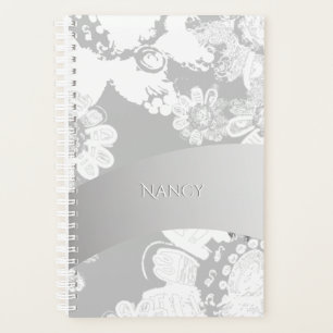 Agenda Wild Things White/Cinza Nome do Monograma