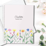 Agenda Wildflowers Personalized Script Name Pink<br><div class="desc">This floral planner is decorated with hand-drawn wildflowers and stylish script typography on a soft pink background.
Easily customizable with your name and year.
Use the Design Tool to change the text size,  style,  or color.
Original Drawing © Michele Davies.</div>