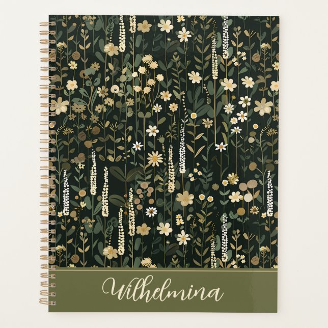 Agenda Wilhelmina Dark Daisy Floral (Frente)