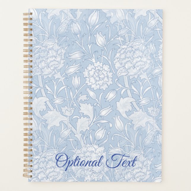 Agenda William Morris Floral Patterno em Azul (Frente)