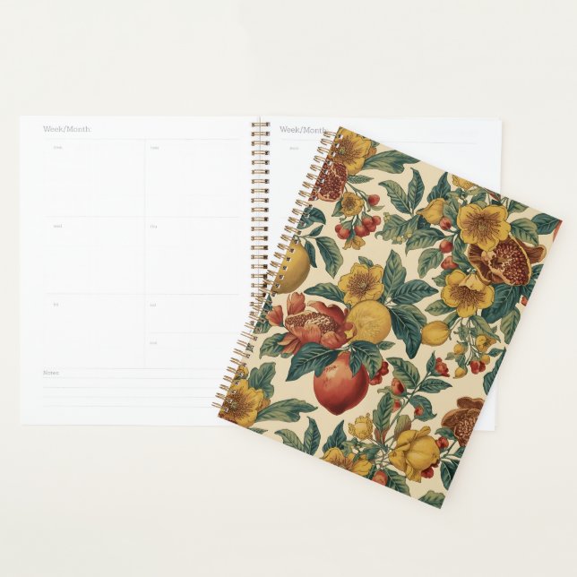 Agenda William Morris Fruta Pomegranate Padrão floral (Exibição)