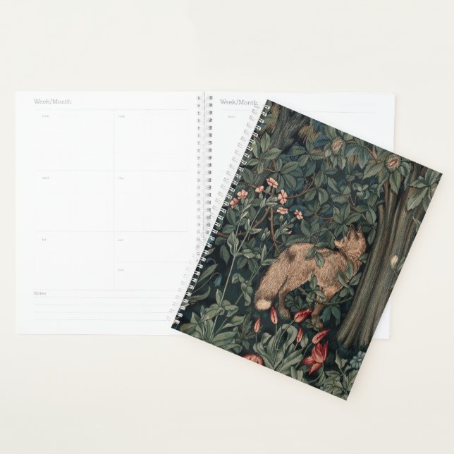 Agenda William Morris Greenery Fox Willife (Exibição)
