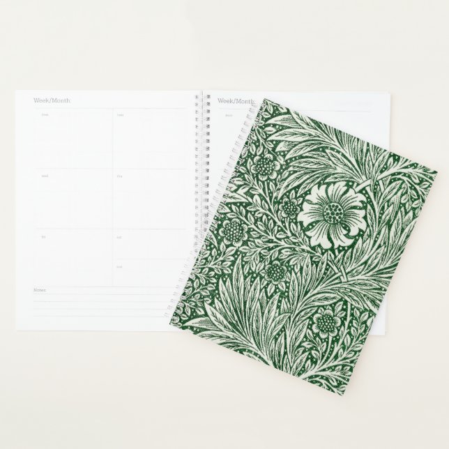 Agenda william morris marigold verde floral flor (Exibição)