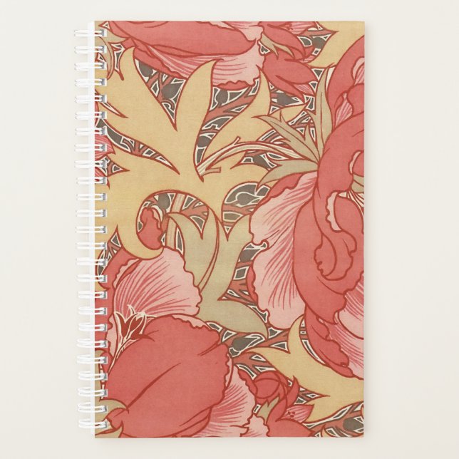 Agenda William Morris Poppies Floral Art Nouveau Pattern (Frente)